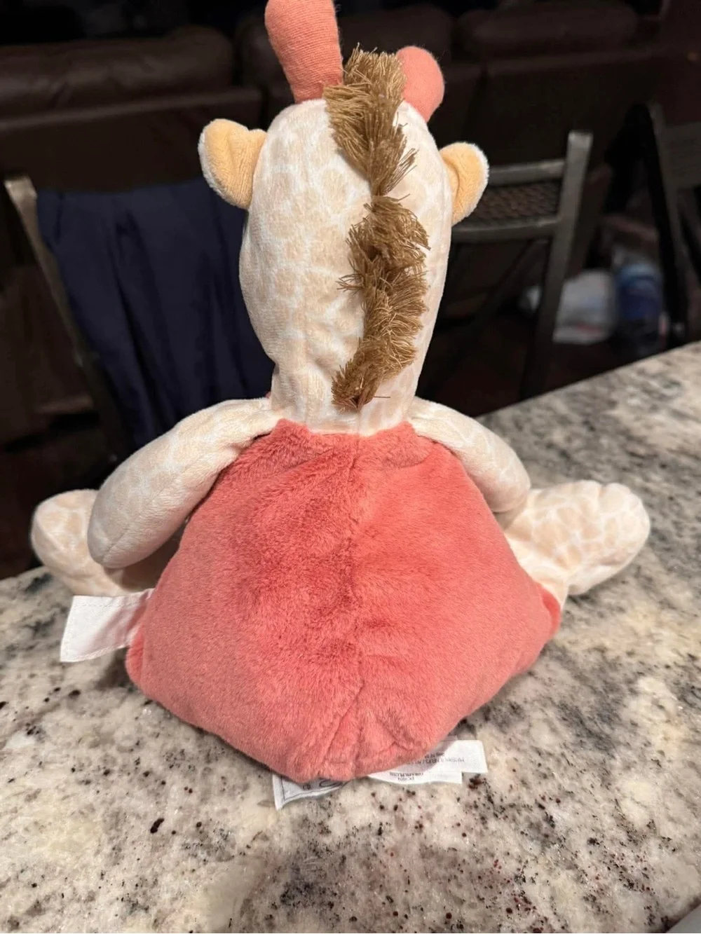 Soft Giraffe Plush in Cream & Rust with Green Scarf - Kids Stuffed Animal